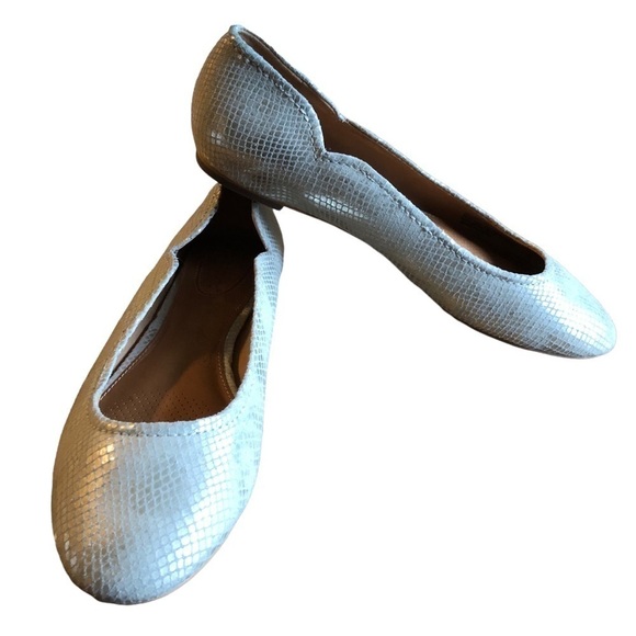 Corso Como Ballet Flat Leather Callie Silver Metallic Size 9 - Picture 3 of 16